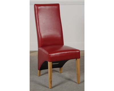 Lola Burgundy Leather Dining Chairs for Dining Room or Kitchen