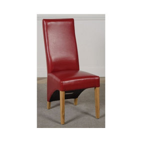Lola Burgundy Leather Dining Chairs for Dining Room or Kitchen