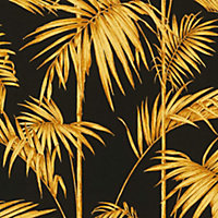 Lola Paris Palm Motif Wallpaper Black / Gold AS Creation 36919-5