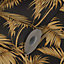 Lola Paris Palm Motif Wallpaper Black / Gold AS Creation 36919-5