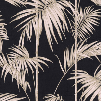 Lola Paris Palm Motif Wallpaper Black / Pink AS Creation 36919-1