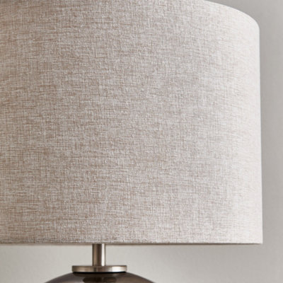 Lola - Smoke Mirror Dimpled Glass 43cm Table Lamp