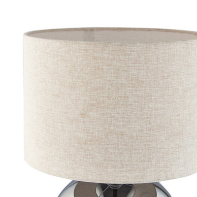 Lola - Smoke Mirror Dimpled Glass 43cm Table Lamp
