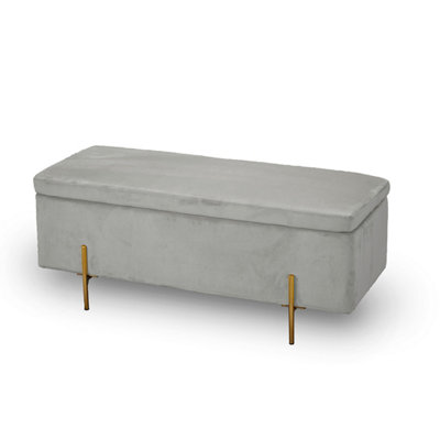 Lola Storage Ottoman Grey W 45 x L 115 x H 45 cm