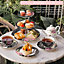 London Boutique 3 Tier Cake Stands Afternoon Tea Cake Stand Plates New Bone China Vintage Flora Gift for Her (Black)