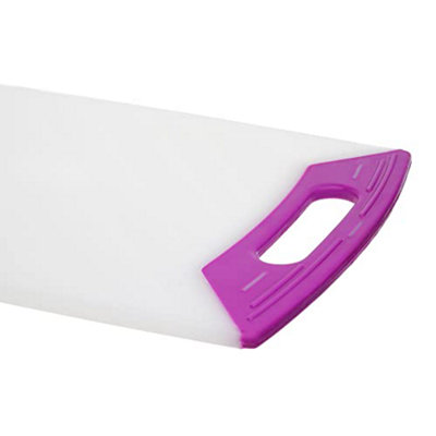 London Boutique Chopping Board Heavy Duty Plastic Non-Slip Rubber Feet Purple Color for Dairy Products