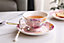 London Boutique Coffee Tea cup and Saucer set 2 Vintage Retro Rose porcelain set Gift Box (Vintage Summer)