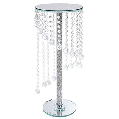 London Boutique Crystal Candelabra Candle Holder Flower Stand Tall Plant Stand Floor Free Standing Crushed Diamond