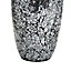 London Boutique Decorative Vase Mosaic Black Handmade Glitter Vase Sparkle Glass gift present (Black)