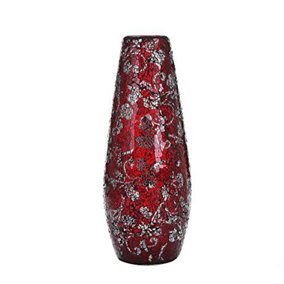 London Boutique Large Tall Vase 18" 40cm Vases for Flowers Handmade Decorative Mosaic Glitter