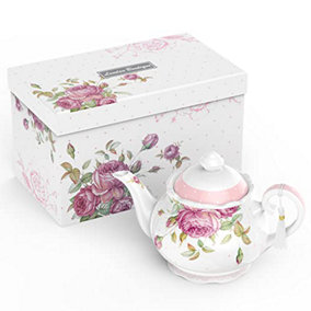 London Boutique Large Teapot Fine China Vintage Flora Gift Box 1300ml (Teapot only)