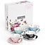 London Boutique Tea Cup and Saucer Set 4 Afternoon Tea Set New Bone China Vintage Flora Gift Box 200m Mixed Colours