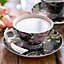 London Boutique Tea Cup and Saucer Set 4 Afternoon Tea Set New Bone China Vintage Flora Gift Box 200m Mixed Colours