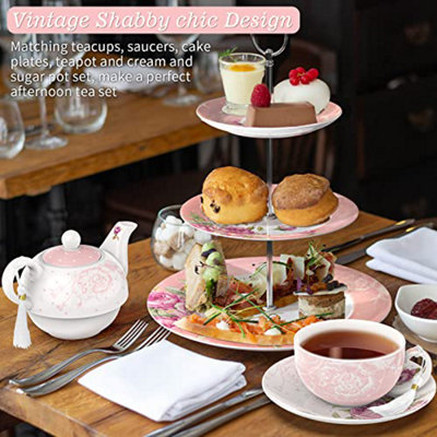 London Boutique Tea for One Teapot Teacup Saucer Set Afternoon Tea Set ...