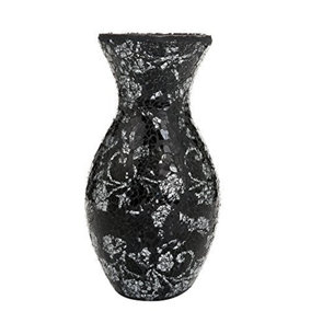 London Boutique Vases Mosaic Black Large small 12" or 16" Decorative Glitter Sparkle