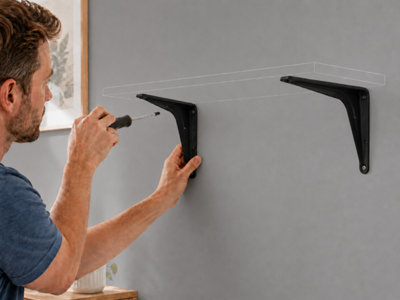 London Brackets 100mm x 125mm Matt Black FREE DELIVERY