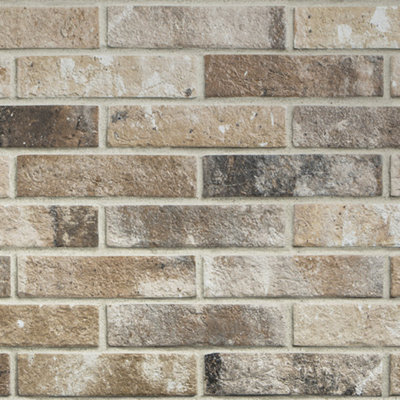 London Brick Effect Beige Porcelain Tile 250 x 60 mm