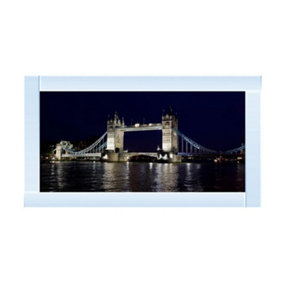 London Bridge at Night Glitter Liquid Wall Art