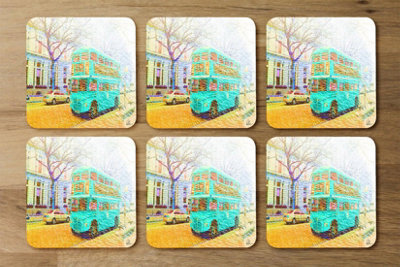 london bus green front (Coaster) / Default Title