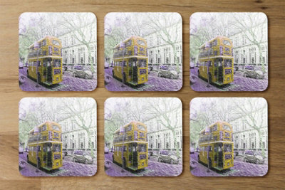 London bus YELLOW rear (Coaster) / Default Title