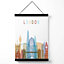 London Colourful City Skyline Medium Poster with Black Hanger