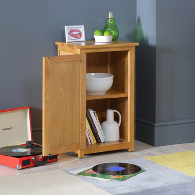 London Essentials Oak Small One Door Cupboard, Compact Storage Unit ...
