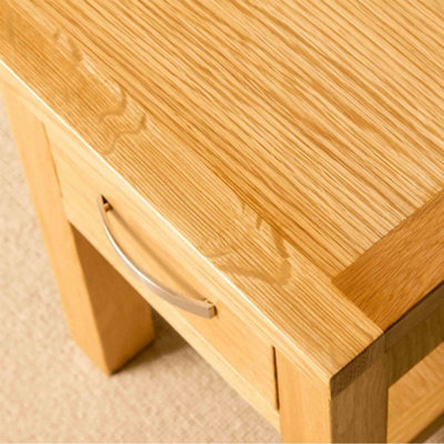 London Oak 36cm Lamp Side Table with Drawer - Fully Assembled By Roseland Furniture