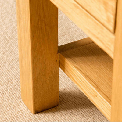 London Oak 36cm Lamp Side Table with Drawer - Fully Assembled By Roseland Furniture