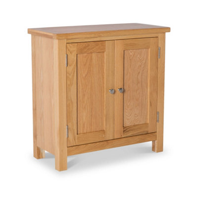 London Oak Small 2 Door Cabinet - Fully Assembled By Roseland Furniture