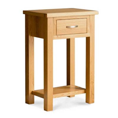 London Oak Telephone Table with Drawer - By Roseland Furniture