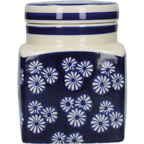 London Pottery Ceramic Canister Small Daisies