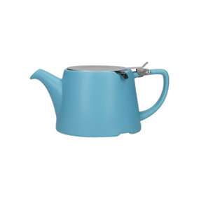 London Pottery Oval Filter Teapot Satin Blue