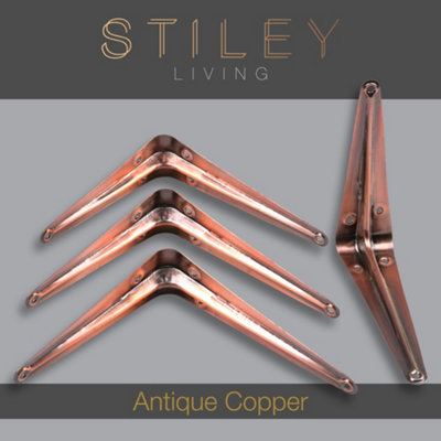 London Shelf Bracket 125X150mm Antique Copper (Pack Of 4)