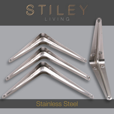 London Shelf Bracket 125X150mm Stainless Steel (Pack Of 4)
