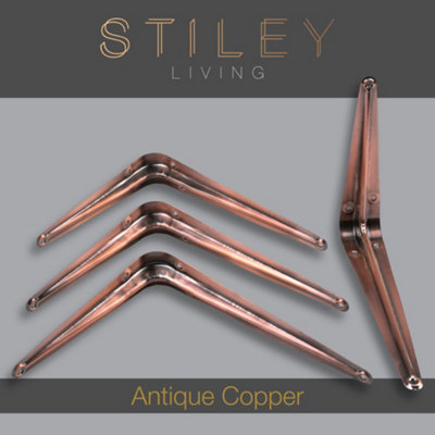 London Shelf Bracket 150X200mm Antique Copper (Pack Of 4)