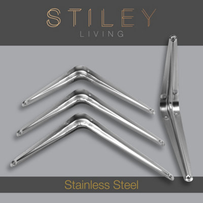 London Shelf Bracket 150X200mm Stainless Steel (Pack Of 4)