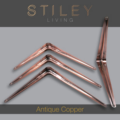 London Shelf Bracket 200X250mm Antique Copper (Pack Of 4)