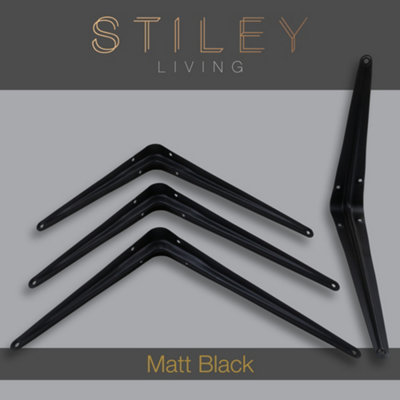 London Shelf Bracket 200X250mm Matt Black (Pack Of 4)