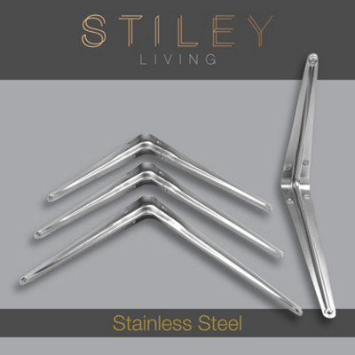 London Shelf Bracket 200X250mm Stainless Steel (Pack Of 4)