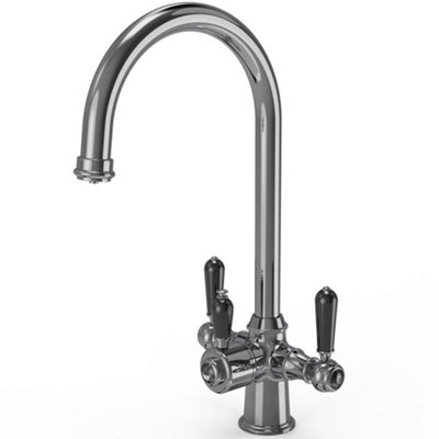 London Sink Company Traditional Cruciform 3-in-1 Boiling, Hot and Cold Kitchen Tap with Tank, Gloss