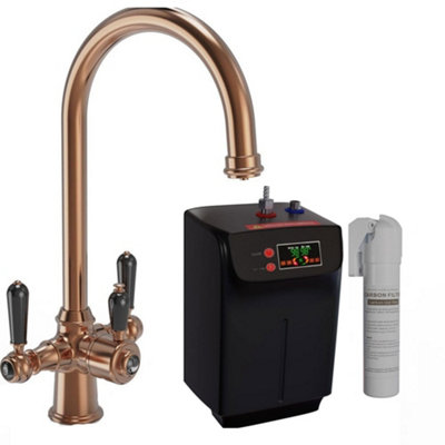 London Sink Company Traditional Cruciform 3-in-1 Boiling, Hot and Cold Kitchen Tap with Tank, Gloss