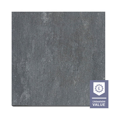 London Stone Black Quartz 20mm Porcelain Paving Slabs 600x600 Pack of 28 (10.08m2)