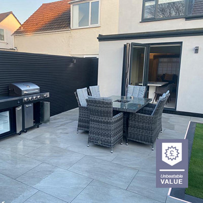 London Stone County Light 20mm Porcelain Paving Slabs 900x600 Pack of 20 (10.80m2)