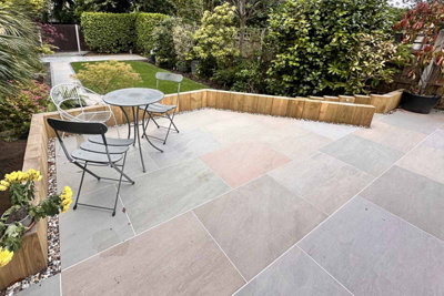 London Stone Raj Green 16mm Porcelain Paving Slabs 900x600 Pack of 20 (10.80m2)