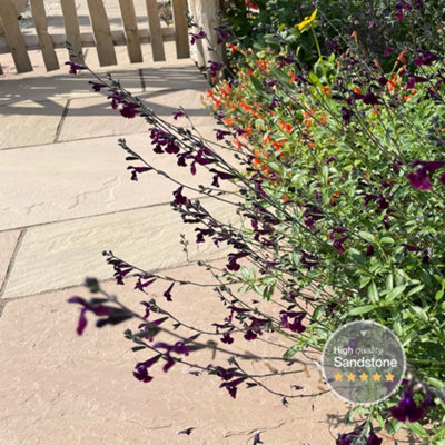 London Stone Raj Green 22mm Indian Sandstone Paving Slabs 900x600 Pack ...