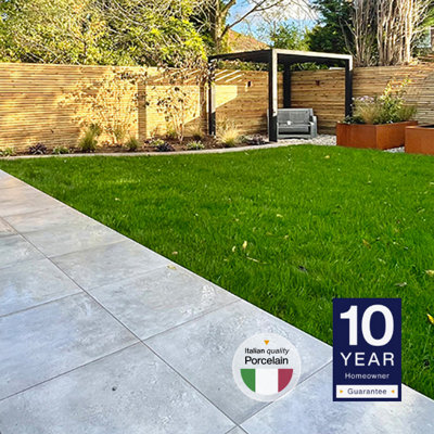 London Stone Venetian Grey 20mm Porcelain Paving Slabs 600x600 Pack of 28 (10.08m2)