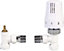 London Taps 4 Sets of White Angled Thermostatic Radiator Valves (TRV) - 15mm