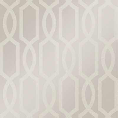 London Trellis Wallpaper In Pewter