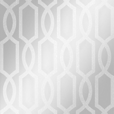 London Trellis Wallpaper In Silver