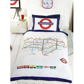 London Underground Tube Map Single Duvet Cover and Pillowcase Set